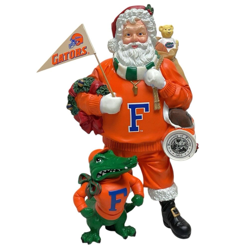 Vintage Danbury Mint Santa Claus Florida Gators Football NFL Christmas Figurine‎
